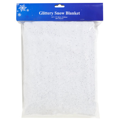 SNOW DRAPE WHITE W/GLITTER 35 X 72IN XMAS PBH