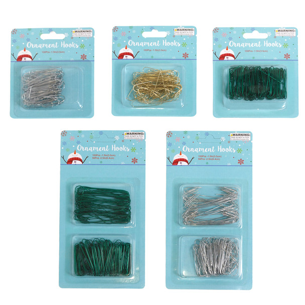 ORNAMENT HOOKS 150CTGREEN/SILVER 12PC MDSG STRIP/PBSLV NO AMAZON SALES