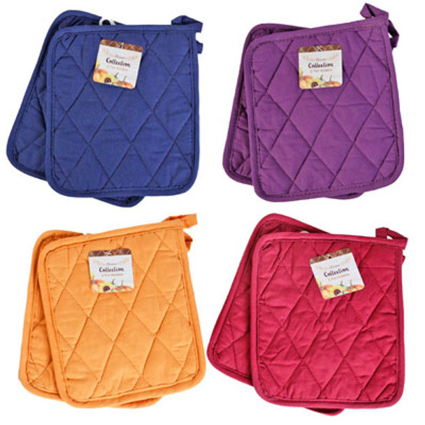 POT HOLDERS 2PK HARVEST 4 ASST COLORS PEGGABLE