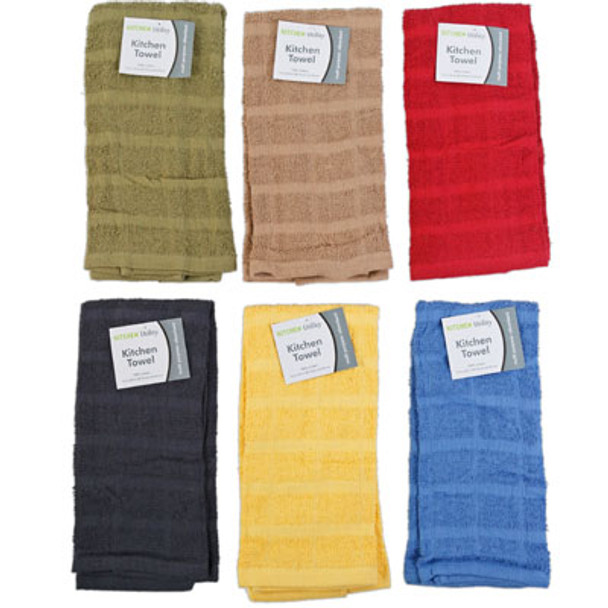KITCHEN TOWEL 15X25 ASSORTED COLORS PEGGABLE SEE N2#KT808-1PK