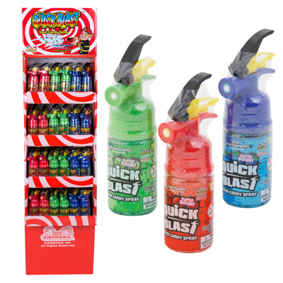 CANDY SPRAY SOUR QUICK BLAST FIRE EXTINGUISHER 3ASST FLR DSPL3 FLAVORS/72PC DISPLAY