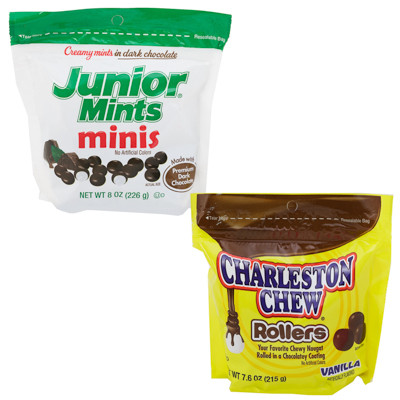 COMBO JUNIOR MINTS MINIS & CHARLESTON CHEW ROLLERS FLOOR DISPLAY