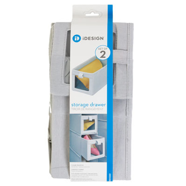 ORGANIZER DRAWERS SET OF 2 SLIM EVIE 11.5X5.5X5.5 GRAY