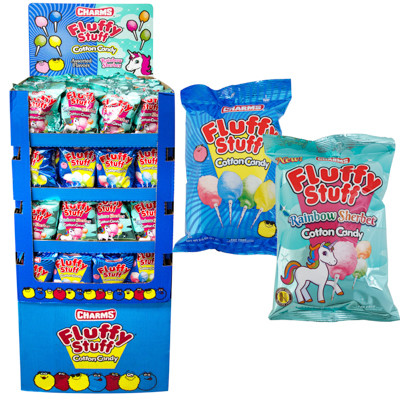 FLUFFY STUFF COTTON CANDY MIXED RAINBOW SHERBET & ORIGINAL FLOOR DISPLAY