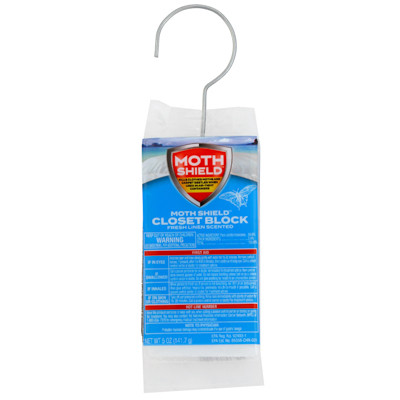 MOTH SHIELD CLOSET DEODORIZER 5OZ FRESH LINEN ON HANGER