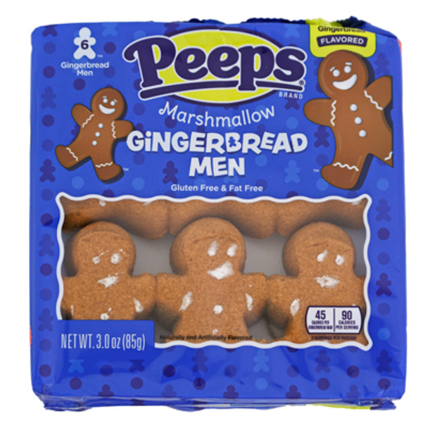 CHRISTMAS PEEPS 6CT MARSHMALLOW GINGERBREAD MEN 3 OZ COUNTER DISPLAY