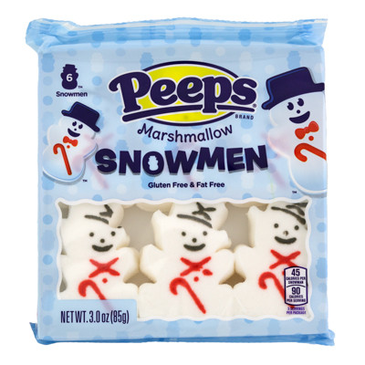 CHRISTMAS PEEPS 6CT MARSHMALLOW SNOWMEN 3 OZ COUNTER DISPLAY