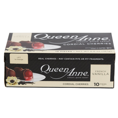 FRENCH VANILLA CORDIAL CHERRIES 6.6 OZ 10PCS BOXED COUNTER DISPLAY