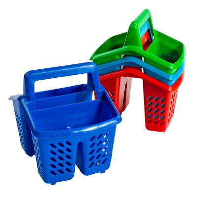 CUTLERY HOLDER 24PC 5.5X6X6.5IN 4 ASSORTED COLORS B&C COUNTER DISPLAY