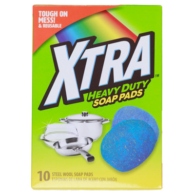 SOAP PADS 10CT STEEL WOOL HEAVY DUTY XTRA BOXED