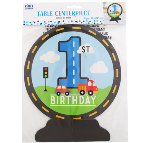 TABLE CENTERPIECE ON THE ROAD 1ST BIRTHDAY