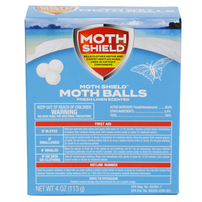 MOTH BALLS 4OZ FRESH LINEN BOXED MOTH SHIELD