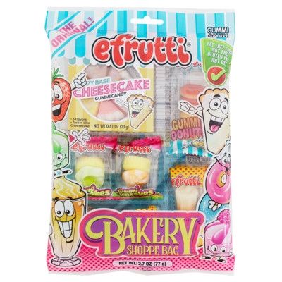 EFRUTTI BAKERY SHOPPE BAG GUMMI CANDY 2.7-OZ PEG BAG COUNTER DISPLAY