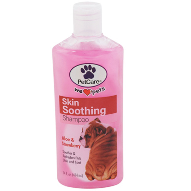PET SHAMPOO 14OZ SKIN SOOTHING ALOE & STRAWBERRY PET CARE