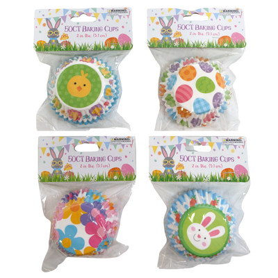 BAKING CUPS EASTER 4AST 2IN 50CT MDSGSTRIP PRELOADED PBH
