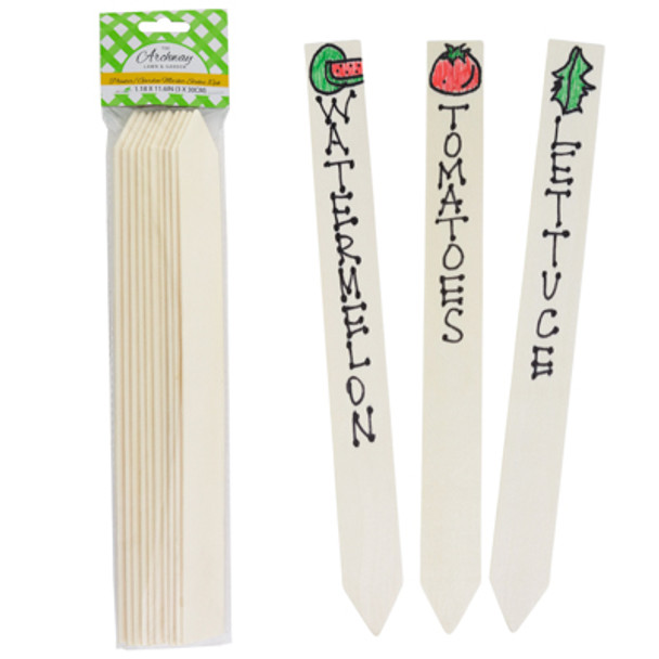 WOODEN PLANTER/GARDEN MARKER STAKES 10PK 1.18X11.6'' L&G PBH WOODEN PLANTER/GARDEN MARKER STAKES 10PK 1.18X11.6'' L&G PBH