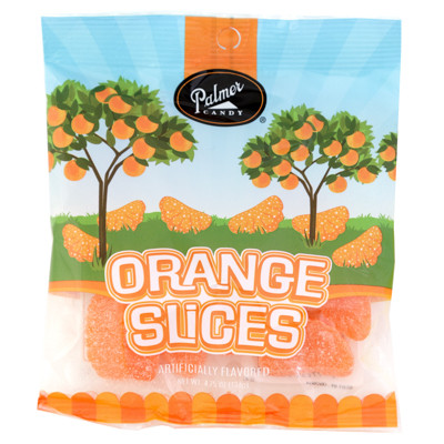 PALMER CANDY ORANGE SLICES 4.75 OZ PEG BAG