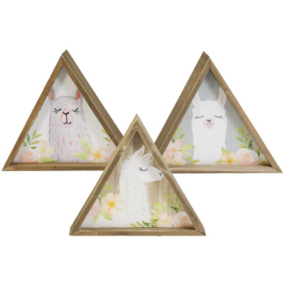 TABLE ART LLAMA 3AST WOOD 8.5X7.5 (5.00)