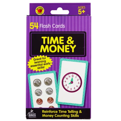 FLASH CARDS 54CT TIME AND MONEY BOXED PP$2.99