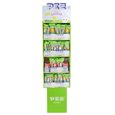 PEZ EASTER FLOOR DISPLAY 84 EA DISPENSERS + 2 ROLLS CANDY 24 EA 6 ROLLS CANDY 5 ASSORTED DISPENSERS