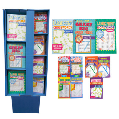 PUZZLE BOOKS 7 ASSORTED TITLES 48 LARGE PRINT FLOOR DISPLAY