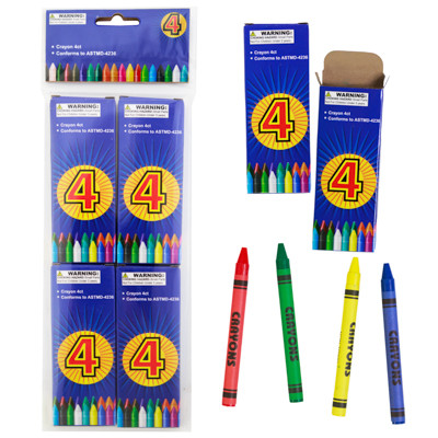 CRAYONS 4CT BOXED SET OF 4/3.46IN L X 8MM DIA/CRAYON ART PBH