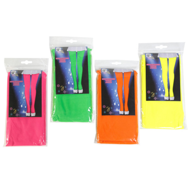 80'S COSTUME NEON FOOTLESS TIGHTS 4 AST COLORS 80'S COSTUME NEON FOOTLESS TIGHTS 4 AST COLORS