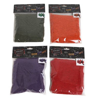 CREEPY CLOTH COLOR GAUZE 30 X 72 4 AST COLORS HLWN/PBH W/DROP DOWN
