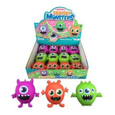 SQUISHY MONSTER BALL 3 AST IN 12PC PDQ