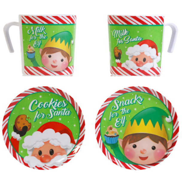COOKIES FOR SANTA 36PC PDQ 10 OZ MUG AND 8IN PLATE MELAMINE