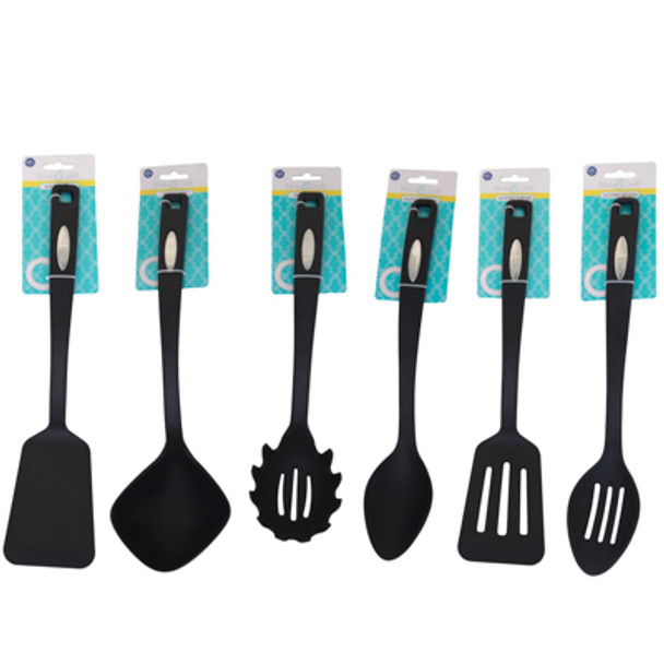 KITCHEN TOOL BLACK NYLON 13.8IN 6AST STYLES B&C TCD WTD TO SPOONS AND TURNERS