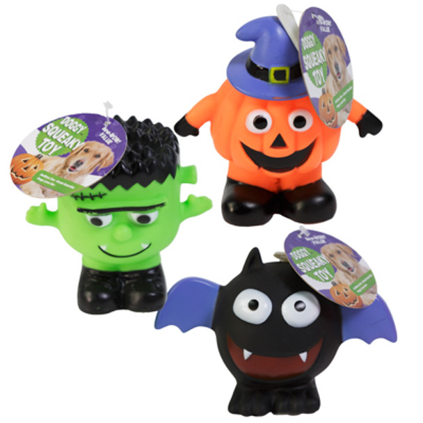 DOG TOY HALLOWEEN VINYL W/SQUEAKER 3 ASST CHARACTERS IN PDQ REF# S21322