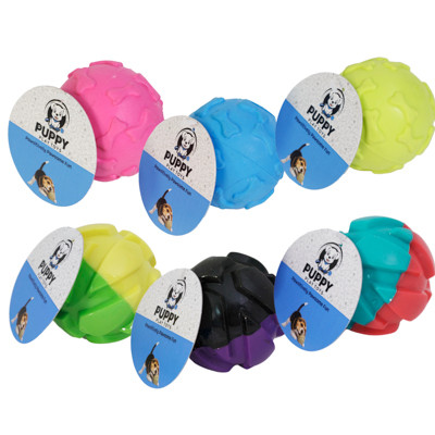 DOG TOY TPR BALL SMALL 6 ASSORTED IN PDQ
