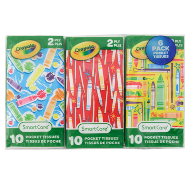 POCKET TISSUE 6PK CRAYOLA 2PLY - 10CT WHITE POCKET TISSUE 6PK CRAYOLA 2PLY - 10CT WHITE