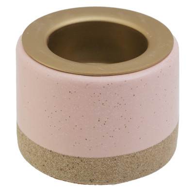 CANDLE HOLDER TEALIGHT TAPER BLUSH 1.95IN (3.40)