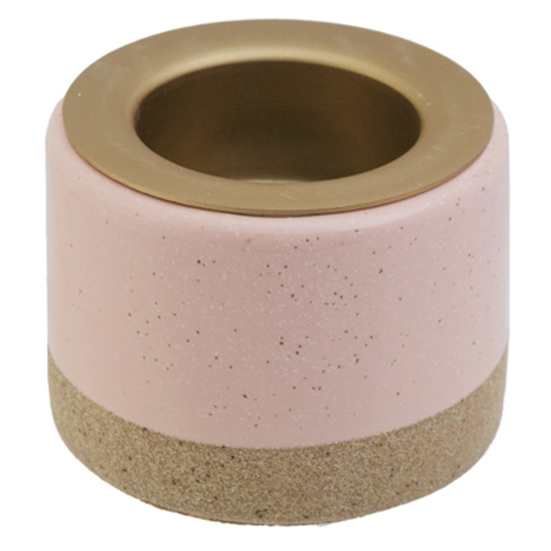 CANDLE HOLDER TEALIGHT TAPER BLUSH 1.95IN (3.40)
