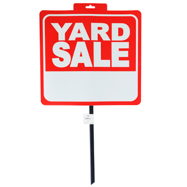 SIGN YARD SALE 14 X 15 26IN W/POLE WEATHERPROOF PLST PERF HEADER/ LABEL