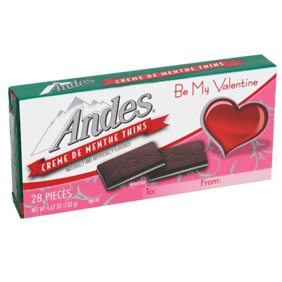 ANDES CREME DE MENTHE THINS VALENTINE CARD SLEEVE 4.67 OZ