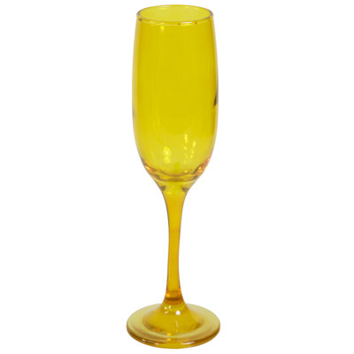 CHAMPAGNE GLASS 6.5OZ YELLOW SUPERIOR FULL SPRAY