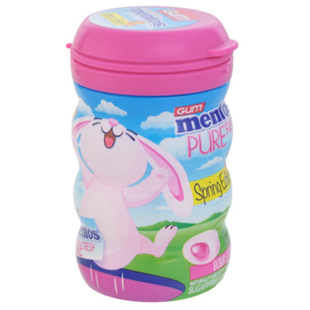 EASTER MENTOS GUM BOTTLE PURE FRESH BUBBLE FRESH 3.53 OZ IN COUNTER DISPLAY EASTER MENTOS GUM BOTTLE PURE FRESH BUBBLE FRESH 3.53 OZ IN COUNTER DISPLAY