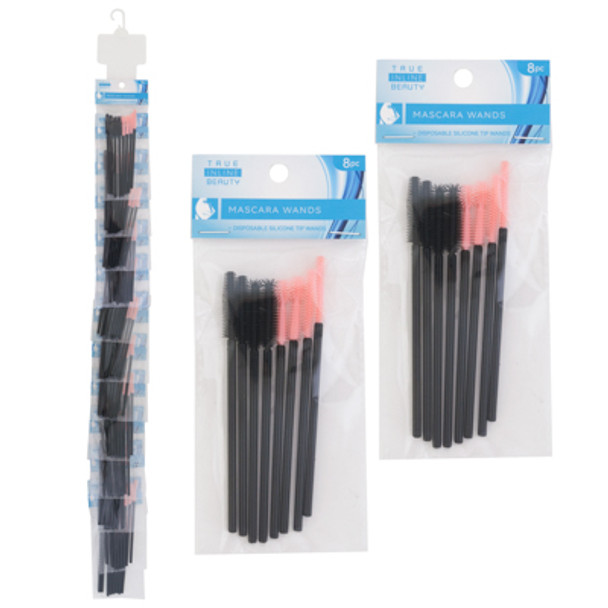 MASCARA WANDS 8PC - 2 COLORS / 4 STYLES PER PACK OPP/HBA HDR ON 12PC DISP STRIP
