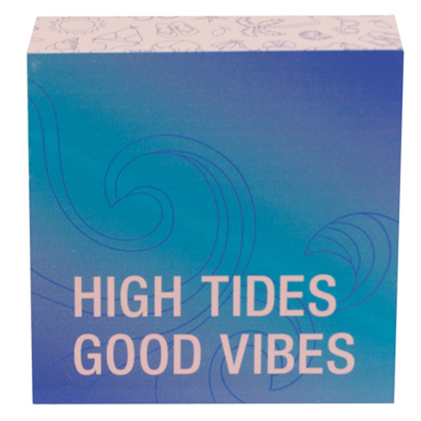 BLOCK SIGN 4X4 HIGH TIDES GOOD VIBES MDF WOOD