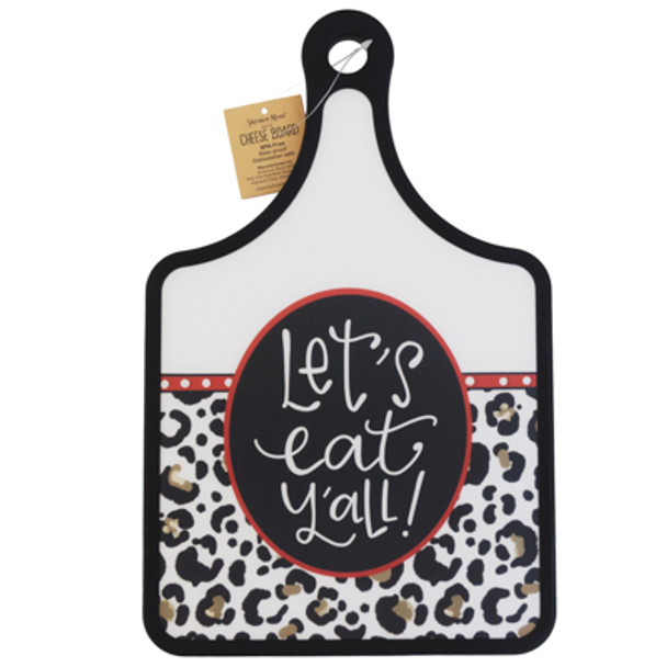 CHEESE BOARD LET'S EAT Y'ALL/LEOPARD POLYPROPYLENE