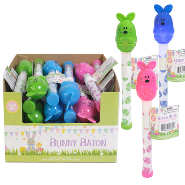 BUNNY BATON 10IN LIGHT UP 3 ASST/ PDQ