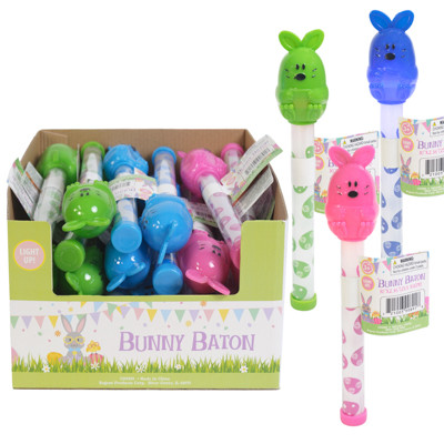 BUNNY BATON 10IN LIGHT UP 3 ASST/ PDQ