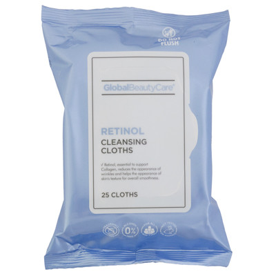 FACIAL WIPES 25CT RETINOL MAKEUP CLEANSING IN 12PC PDQ MAP PRICING NO ONLINE SALES