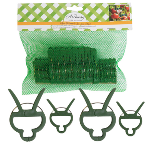 GARDEN & PLANT CLIPS 16PCS 8LG / 8 SML GARDEN MESH BAG/ HDR