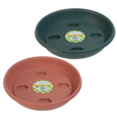 PLANTER SAUCER W/WHEELS 11.5IN DIA X 2.625IN H INDOOR/ OUTDOOR 2 COLORS/ GARDEN LABEL