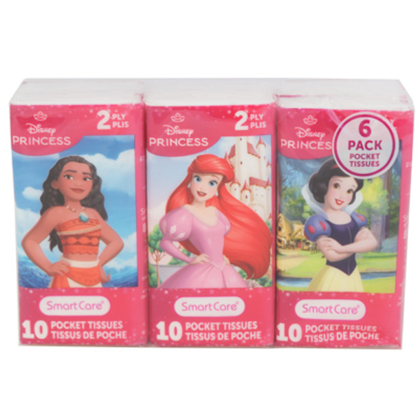 POCKET TISSUE 6PK DISNEY PRINCESS 2PLY - 10CT WHITE POCKET TISSUE 6PK DISNEY PRINCESS 2PLY - 10CT WHITE