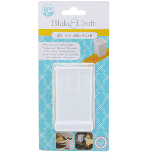 BUTTER SPREADER 3X2 IN WHITE PLASTIC / BLISTER